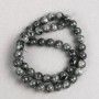 Larvikite beads, natural stone, smooth round beads, 8 mm diameter ±, 38 cm length ± on monofilament