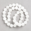 White Quartz Beads (Imitation Acrylic) on Beading Thread, Smooth Round Beads, 10 mm Diameter, 38 cm Length