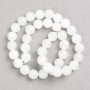 White Quartz Beads (Imitation Acrylic) on Beading Thread, Smooth Round Beads, 10 mm Diameter, 38 cm Length
