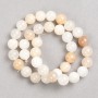 Selenite Beads (Acrylic Imitation) on Thread, Smooth Round Beads, 10 mm +/- Diameter, 38 cm +/- Length