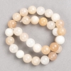 Selenite Beads (imitation acrylic) on a beading thread, smooth spheres, diameter 12 mm ±, length 38 cm ±