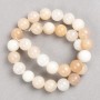 Selenite Beads (imitation acrylic) on a beading thread, smooth spheres, diameter 12 mm ±, length 38 cm ±