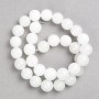 White Quartz Beads (imit. acrylic) on thread, smooth beads, diameter 12mm ±, length 38cm ±