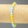 Sale! Aquamarine and Citrine Elastic Bracelet (acrylic imitation), diameter 6.5 mm, length 18 cm