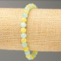 Discount! Elastic bracelet with Aquamarine and Citrine (acrylic imitation), diameter 6.5 mm, length 18 cm