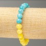 Sale! Elastic bracelet with Aquamarine and Citrine (acrylic imitation), diameter 8.5 mm, length 18 cm