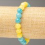Discount! Elastic bracelet with Aquamarine and Citrine (acrylic imitation), diameter 8.5 mm, length 18 cm