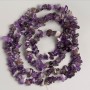 Amethyst chip beads on beading thread, natural stone, size 13x5-5x3 mm (±), length 80 cm