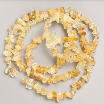 Citrine chip beads on thread, natural stone, 8x4 mm (±), length 80 cm+