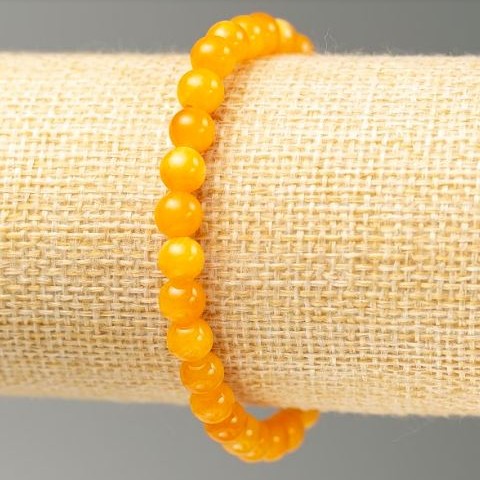 Discount! Elastic Citrine Bracelet (Imitation Acrylic) diameter 6.5mm+-, length 18cm+