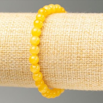 Discount! Elastic Citrine Imitation Bracelet (Acrylic) 6.5 mm diameter, 18 cm length