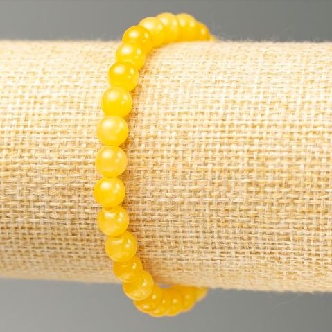Discount! Elastic Citrine Imitation Bracelet (Acrylic) 6.5 mm diameter, 18 cm length
