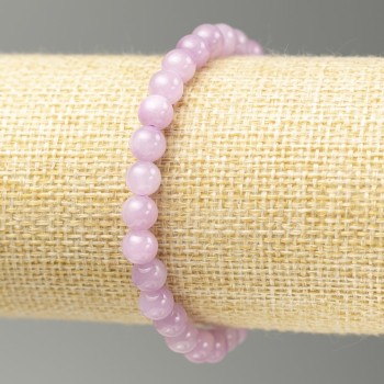 Discount! Kunzite elastic bracelet (imitation acrylic) smooth beads, diameter 6.5 mm, length 18 cm.
