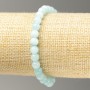 Sale! Elastic bracelet with Aquamarine imitation (acrylic imitation) smooth bead, diameter 6.5 mm, length 18 cm