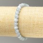 Sale! Aquamarine imitation bracelet on elastic, smooth beads, 6.5 mm diameter, 18 cm length