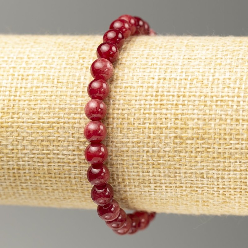 Discount! Elastic bracelet with imitation tourmaline (imitation acrylic) smooth beads, diameter 6.5 mm, length 18 cm