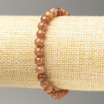 Discount! Elastic bracelet with imitation selenite (acrylic imitation) smooth bead, diameter 6.5 mm+-, length 18 cm+