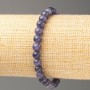Discount! Elastic bracelet with Iolite imitation (acrylic) smooth bead Ø 6.5 mm +-, length 18 cm+