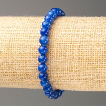 Sale! Imitation lazurite bracelet on elastic cord, smooth bead diameter 6.5 mm, length 18 cm