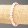 Elastic Morganite Bracelet with synthetic acrylic Smooth 6 mm Beads, length 18 cm