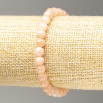 Discount! Elastic bracelet with imitation selenite (imitation acrylic) smooth bead, diameter 6 mm +-, length 18 cm+