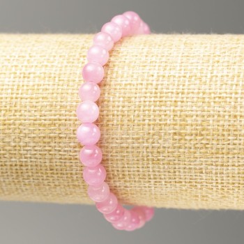 Sale! Elastic Strawberry Quartz Bracelet (imitation acrylic) smooth bead, diameter 6.5 mm ±, length 18 cm+