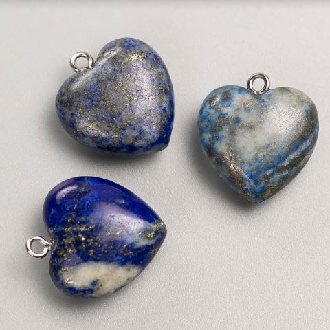 Heart Pendant Lapis Lazuli, diameter 27×25×10 mm+