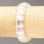 Elastic bracelet with Moonstone (synthetic) and Rock Crystal, rectangular links, diameter 15×10.5 mm, length 18.5 cm ±