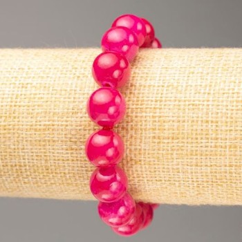 Discount! Elastic Bracelet with Tourmaline Imitation (Acrylic), Diameter 12.5 mm, Length 18 cm