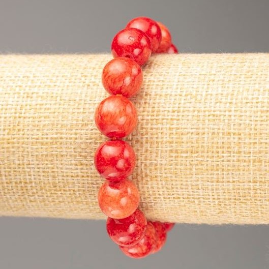 Discount! Elastic Coral Bracelet (Imitation Acrylic), diameter 12.5 mm, length 18 cm