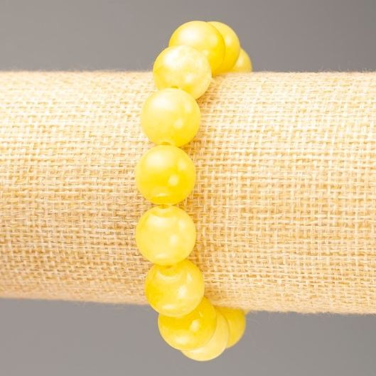 Discount! Elastic Citrine Bracelet (Acrylic Imitation), Diameter 12.5 mm, Length 18 cm