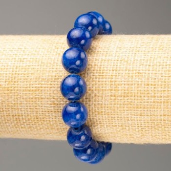 Discount! Elastic bracelet with azurite imitation (acrylic), diameter 12 mm ±, length 18 cm ±