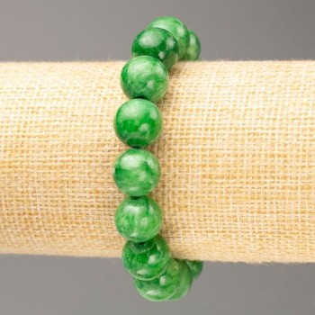 Sale! Elastic bracelet with Chrysoprase imitation (acrylic), diameter 12.5 mm, length 18 cm
