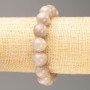 Sale! Elastic bracelet with tinted quartz (acrylic imitation) gray smooth beads, diameter 12.5 mm, length 18 cm+