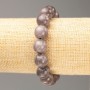 Discount! Elastic bracelet with tinted quartz (imitation acrylic) dark gray smooth bead, diameter 12.5 mm, length 18 cm