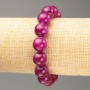 Discount! Elastic bracelet with tinted quartz (imitation acrylic) raspberry, smooth beads, 12.5 mm diameter, 18 cm length