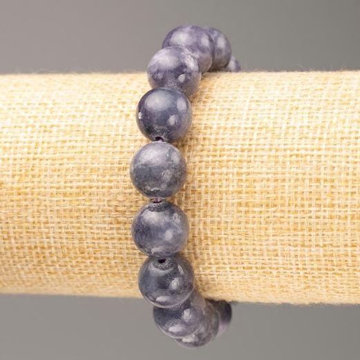 Discount! Elastic Amethyst Bracelet (acrylic imitation) smooth bead, diameter 12.5 mm, length 18 cm