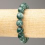 Discount! Elastic bracelet with toned quartz (acrylic imitation) Viridian smooth beads, diameter 12.5 mm, length 18 cm
