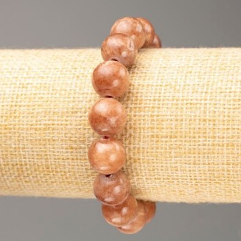 Discount! Elastic bracelet with Selenite (imitation acrylic) smooth beads, diameter 12.5 mm, length 18 cm+