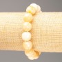 Elastic bracelet with pearlescent finish (acrylic imitation) smooth bead, diameter 12.5 mm, length 18 cm
