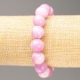 Discount! Elastic Kunzite Imitation Bracelet, Smooth Bead, Diameter 12.5 mm, Length 18 cm