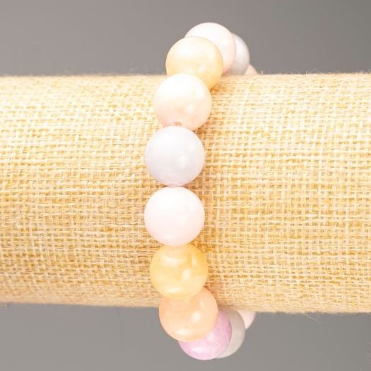 Sale! Elastic Morganite Bracelet (imitation acrylic) Smooth Bead, Diameter 12.5 mm, Length 18 cm
