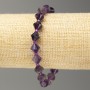 Elastic bracelet with faceted amethyst, bicone beads, diameter 8x8 mm, length 18 cm