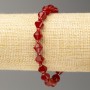 Elastic bracelet with carnelian stone, faceted bicones, 8x8 mm diameter, length 18 cm +/-