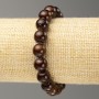 Elastic Bracelet with Tiger's Eye Imitation (Artificial Acrylic) Smooth Beads, 10 mm Diameter, Length 18 cm ±