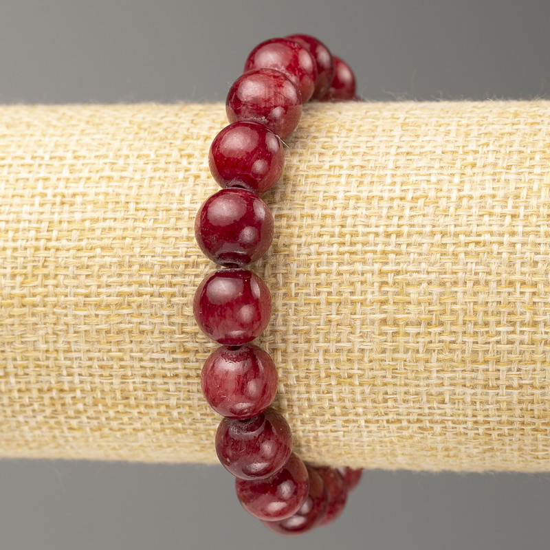 Discount! Elastic bracelet with imitation tourmaline (acrylic) smooth beads, 10 mm diameter, length 18 cm +/-