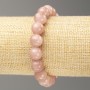 Discount! Elastic bracelet with Strawberry Quartz (imitation acrylic) smooth bead, diameter 10mm ±, length 18cm+