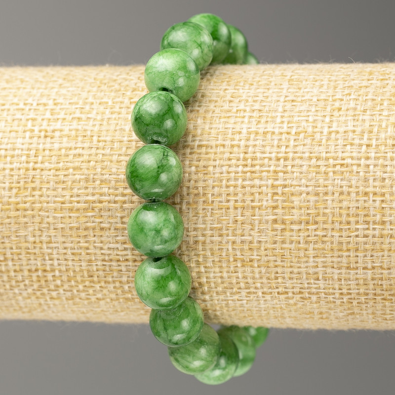 Sale! Chrysoprase Elastic Bracelet (imitation acrylic) Smooth bead, diameter 10mm +-, length 18cm+