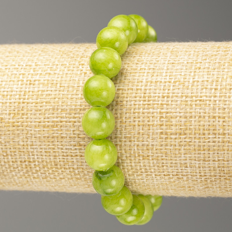Discount! Elastic Onyx Bracelet (imitation acrylic) smooth beads, diameter 10mm, length 18cm