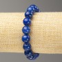 Discount! Elastic bracelet with lapis lazuli imitation acrylic smooth beads, 10mm diameter, 18cm length